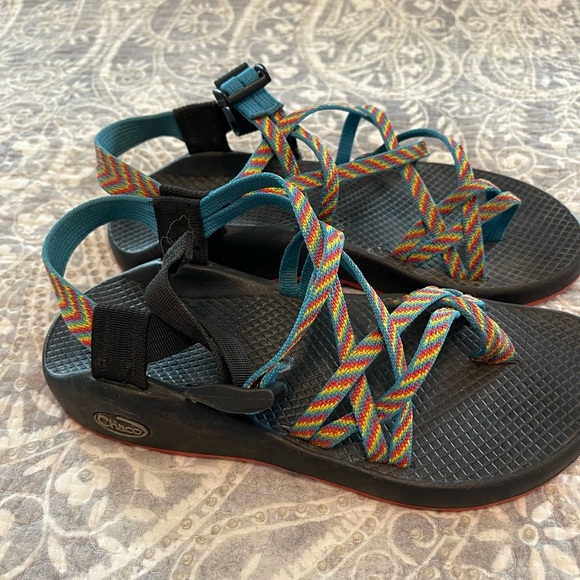 Chaco ZX2 Yampa Fiesta Rainbow Vibram sandal strap